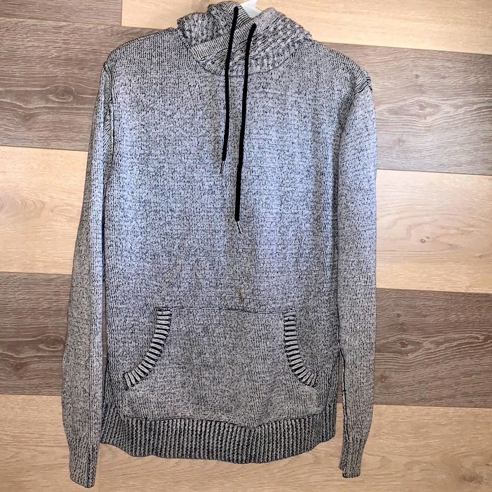 Fashionable CJ BLACK Hooded Tweed Sweater. Size M REALLY NICE. Bundle up to SAVE